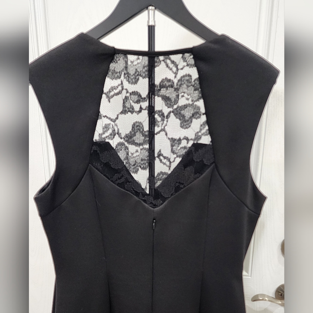 Dress Barn Black Sleeveless Dress. Lace Back. Size 14. - Picture 3 of 7